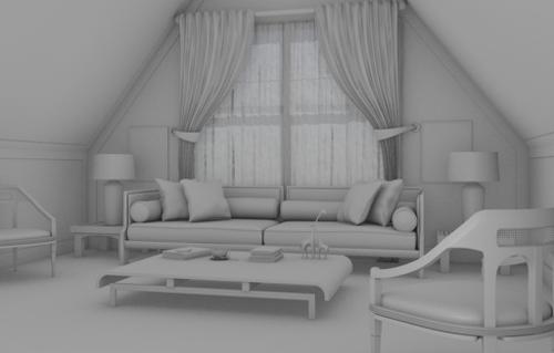 Modelling an Interior Scene with Blender: Modeling Result preview image